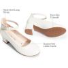 image:imageDREAM PAIRS Girls Dress Shoes Chunky High Heels Ankle Strap Party Wedding Princess Pump for Little Big KidWhite