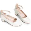 image:imageDREAM PAIRS Girls Dress Shoes Chunky High Heels Ankle Strap Party Wedding Princess Pump for Little Big KidWhite