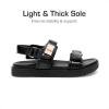 image:imageDREAM PAIRS Girls Sandals Casual Open Toe Two Adjustable Strapped Sandals with Hook and Loop for Little KidBig KidBlack