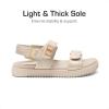 image:imageDREAM PAIRS Girls Sandals Casual Open Toe Two Adjustable Strapped Sandals with Hook and Loop for Little KidBig KidNude