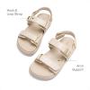 image:imageDREAM PAIRS Girls Sandals Casual Open Toe Two Adjustable Strapped Sandals with Hook and Loop for Little KidBig KidNude