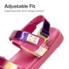 image:imageDREAM PAIRS Girls Sandals Casual Open Toe Two Adjustable Strapped Sandals with Hook and Loop for Little KidBig KidPinkPurple