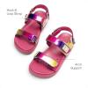 image:imageDREAM PAIRS Girls Sandals Casual Open Toe Two Adjustable Strapped Sandals with Hook and Loop for Little KidBig KidPinkPurple