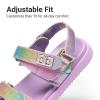 image:imageDREAM PAIRS Girls Sandals Casual Open Toe Two Adjustable Strapped Sandals with Hook and Loop for Little KidBig KidRainbow