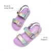 image:imageDREAM PAIRS Girls Sandals Casual Open Toe Two Adjustable Strapped Sandals with Hook and Loop for Little KidBig KidRainbow