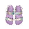 image:imageDREAM PAIRS Girls Sandals Casual Open Toe Two Adjustable Strapped Sandals with Hook and Loop for Little KidBig KidRainbow