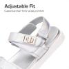 image:imageDREAM PAIRS Girls Sandals Casual Open Toe Two Adjustable Strapped Sandals with Hook and Loop for Little KidBig KidSliver