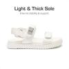 image:imageDREAM PAIRS Girls Sandals Casual Open Toe Two Adjustable Strapped Sandals with Hook and Loop for Little KidBig KidWhite