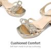 image:imageDREAM PAIRS Girls Sandals Open Toe Low Block Chunky Heels Sandals Bow Flower Party Dress Pumps Shoes for Little Big KidGoldglitter