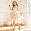 image:imageDREAM PAIRS Girls Sandals Open Toe Low Block Chunky Heels Sandals Bow Flower Party Dress Pumps Shoes for Little Big KidGoldglitter