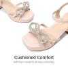 image:imageDREAM PAIRS Girls Sandals Open Toe Low Block Chunky Heels Sandals Bow Flower Party Dress Pumps Shoes for Little Big KidPink