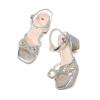 image:imageDREAM PAIRS Girls Sandals Open Toe Low Block Chunky Heels Sandals Bow Flower Party Dress Pumps Shoes for Little Big KidSilvermetallic