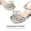 image:imageDREAM PAIRS Girls Sandals Open Toe Low Block Chunky Heels Sandals Bow Flower Party Dress Pumps Shoes for Little Big KidSilvermetallic