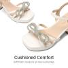 image:imageDREAM PAIRS Girls Sandals Open Toe Low Block Chunky Heels Sandals Bow Flower Party Dress Pumps Shoes for Little Big KidWhite