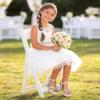 image:imageDREAM PAIRS Girls Sandals Open Toe Low Block Chunky Heels Sandals Bow Flower Party Dress Pumps Shoes for Little Big KidWhite