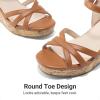 image:imageDREAM PAIRS Girls Wedge Sandals Flatform Open Toe Summer Platform Sandals Flower Wedding Party for Little KidBig KidAll Brown