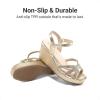 image:imageDREAM PAIRS Girls Wedge Sandals Flatform Open Toe Summer Platform Sandals Flower Wedding Party for Little KidBig KidAll Gold