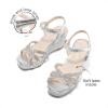 image:imageDREAM PAIRS Girls Wedge Sandals Flatform Open Toe Summer Platform Sandals Flower Wedding Party for Little KidBig KidAll Silver