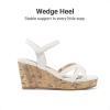image:imageDREAM PAIRS Girls Wedge Sandals Flatform Open Toe Summer Platform Sandals Flower Wedding Party for Little KidBig KidAll White
