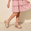 image:imageDREAM PAIRS Girls Wedge Sandals Flatform Open Toe Summer Platform Sandals Flower Wedding Party for Little KidBig KidAll White