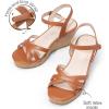 image:imageDREAM PAIRS Girls Wedge Sandals Flatform Open Toe Summer Platform Sandals Flower Wedding Party for Little KidBig KidBrown