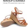 image:imageDREAM PAIRS Girls Wedge Sandals Flatform Open Toe Summer Platform Sandals Flower Wedding Party for Little KidBig KidBrown