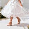 image:imageDREAM PAIRS Girls Wedge Sandals Flatform Open Toe Summer Platform Sandals Flower Wedding Party for Little KidBig KidIvory