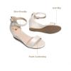 image:imageDREAM PAIRS Girls Wedge Sandals Flatform Open Toe Summer Platform Sandals Flower Wedding Party for Little KidBig KidIvory