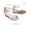 image:imageDREAM PAIRS Girls Wedge Sandals Flatform Open Toe Summer Platform Sandals Flower Wedding Party for Little KidBig KidSilver