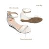 image:imageDREAM PAIRS Girls Wedge Sandals Flatform Open Toe Summer Platform Sandals Flower Wedding Party for Little KidBig KidWhite
