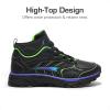 image:imageDREAM PAIRS Kids Shoes Hiking Boots Boys Girls HighTop Shoes Outdoors DuraPlay LaceUp Lightweight Hiking SneakersBlackBlueGreen