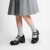 image:imageDREAM PAIRS Mary Jane Shoes for Girls Platform School Uniform Party Chunky Dress Heel Double Straps Flats for Little Big KidBlack