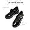 image:imageDREAM PAIRS Mary Jane Shoes for Girls Platform School Uniform Party Chunky Dress Heel Double Straps Flats for Little Big KidBlack