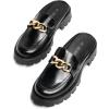 image:imageDREAM PAIRS Mules for Women Slip On Shoes Platform Thick Comfortable Womens Chunky Flat Slides Slippers LoafersBlack