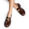 image:imageDREAM PAIRS Mules for Women Slip On Shoes Platform Thick Comfortable Womens Chunky Flat Slides Slippers LoafersBrownpat