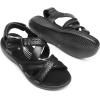 image:imageDREAM PAIRS Womens Arch Support Sandals Comfortable Open Toe Dress Flats Walking Sandals For SummerAll Black