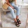 image:imageDREAM PAIRS Womens Arch Support Sandals Comfortable Open Toe Dress Flats Walking Sandals For SummerAll Black