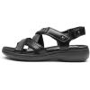 image:imageDREAM PAIRS Womens Arch Support Sandals Comfortable Open Toe Dress Flats Walking Sandals For SummerAll Black
