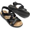 image:imageDREAM PAIRS Womens Arch Support Sandals Comfortable Open Toe Dress Flats Walking Sandals For SummerBlack
