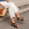 image:imageDREAM PAIRS Womens Arch Support Sandals Comfortable Open Toe Dress Flats Walking Sandals For SummerBrown