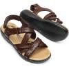 image:imageDREAM PAIRS Womens Arch Support Sandals Comfortable Open Toe Dress Flats Walking Sandals For SummerBrown
