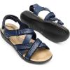 image:imageDREAM PAIRS Womens Arch Support Sandals Comfortable Open Toe Dress Flats Walking Sandals For SummerNavy