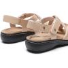 image:imageDREAM PAIRS Womens Arch Support Sandals Comfortable Open Toe Dress Flats Walking Sandals For SummerNude
