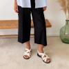 image:imageDREAM PAIRS Womens Arch Support Sandals Comfortable Open Toe Dress Flats Walking Sandals For SummerWhite
