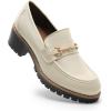 image:imageDREAM PAIRS Womens Chunky Loafers Platform Comfortable SlipOn Dressy Business Casual ShoesBeigepu