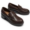 image:imageDREAM PAIRS Womens Chunky Loafers Platform Comfortable SlipOn Dressy Business Casual ShoesBrownpu