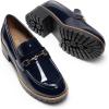 image:imageDREAM PAIRS Womens Chunky Loafers Platform Comfortable SlipOn Dressy Business Casual ShoesNavy