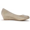 image:imageDREAM PAIRS Womens Debbie Mid Wedge Heel Pump ShoesGoldGlitter