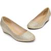 image:imageDREAM PAIRS Womens Debbie Mid Wedge Heel Pump ShoesGoldGlitter
