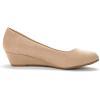 image:imageDREAM PAIRS Womens Debbie Mid Wedge Heel Pump ShoesNude Suede